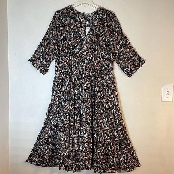 NWT. Zara Medium Paisley Print Maxi Dress Multicolor. - Picture 4 of 14